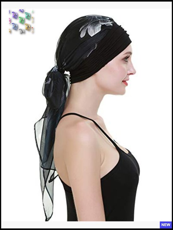 Lightweight Viscose Head Scarf Turban Chemo Cap Elegant Stretchy Pre-Tied